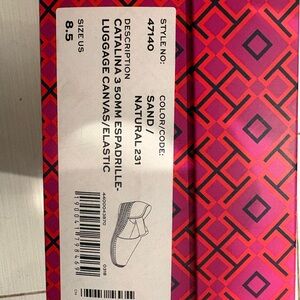 Tory Burch Sand Natural Espadrille Luggage Canvas/Elastic - Size 8.5